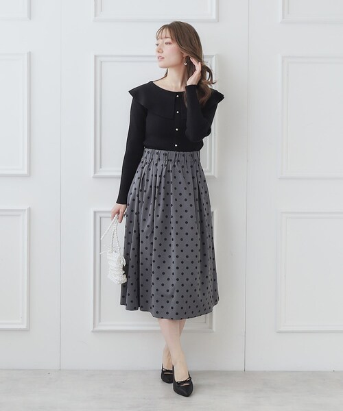 「couture brooch」 スカート 38 チャコール レディース_画像9