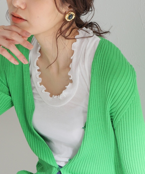 「IENA LA BOUCLE」 「SEAMLESS BASIC.」ノースリーブトップス FREE ベージュ レディース_画像5