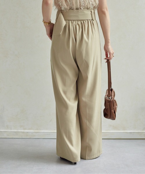 「Thevon」 スラックス S グレイッシュベージュ レディース_画像3