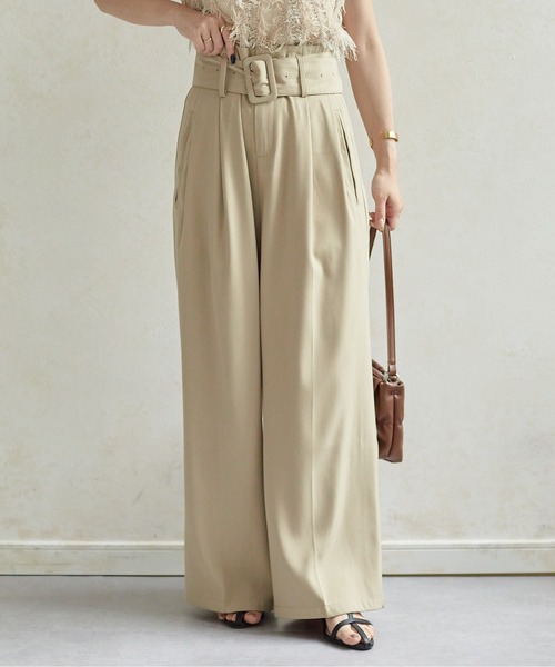 「Thevon」 スラックス S グレイッシュベージュ レディース_画像5