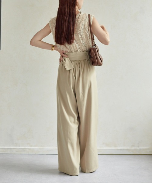 「Thevon」 スラックス S グレイッシュベージュ レディース_画像8