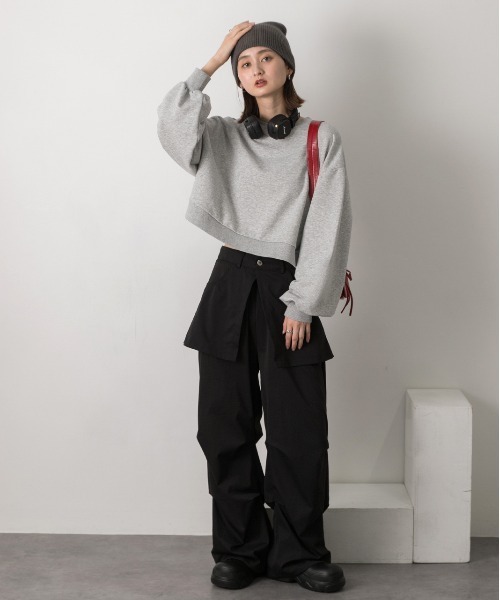 「ad thie」 スウェットカットソー FREE アイボリー レディース_画像6