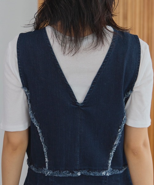 「LAVEANGE」 ノースリーブワンピース 5L ブラック レディース_画像5