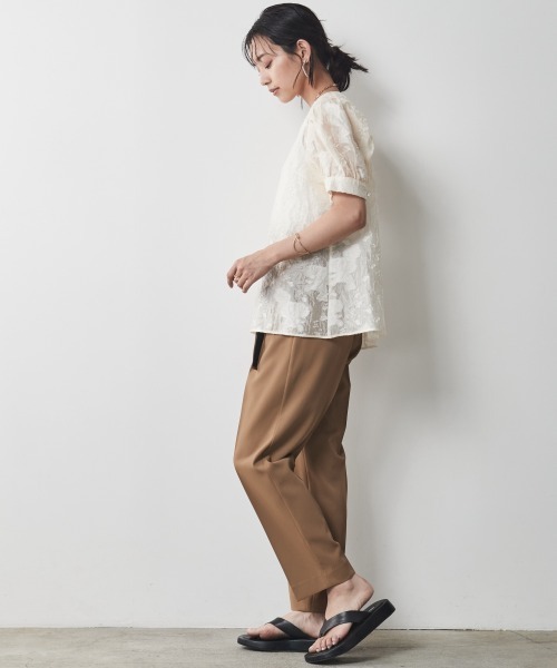 「CHIC STYLE」 半袖ブラウス L ベージュ レディース_画像8