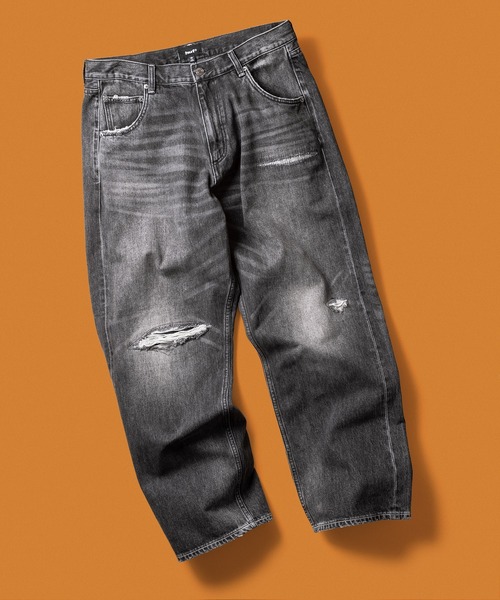 HUF（ハフ） ワイドパンツ ジーンズ EXPRESSION REPAIR DENIM PANT