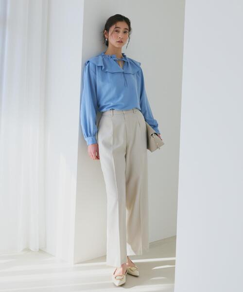 THE SHOP TK ワイドパンツ パンツ 「XS-XL/洗える」オン・オフ問わず