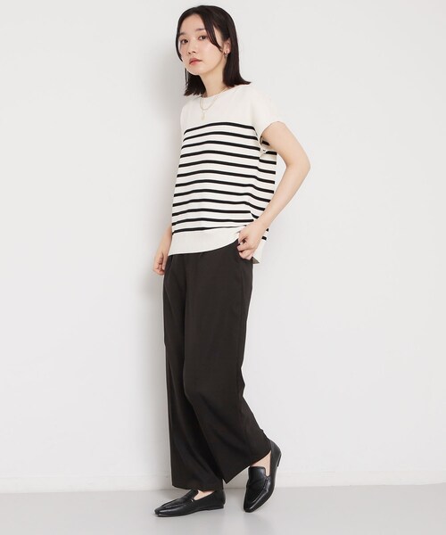 THE SHOP TK ワイドパンツ パンツ 「XS-XL/洗える」オン・オフ問わず