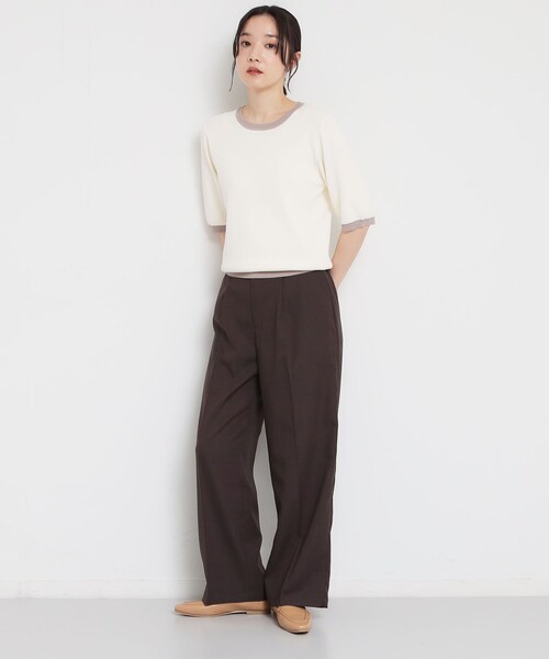 THE SHOP TK ワイドパンツ パンツ 「XS-XL/洗える」オン・オフ問わず