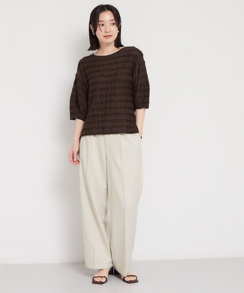 THE SHOP TK ワイドパンツ パンツ 「XS-XL/洗える」オン・オフ問わず