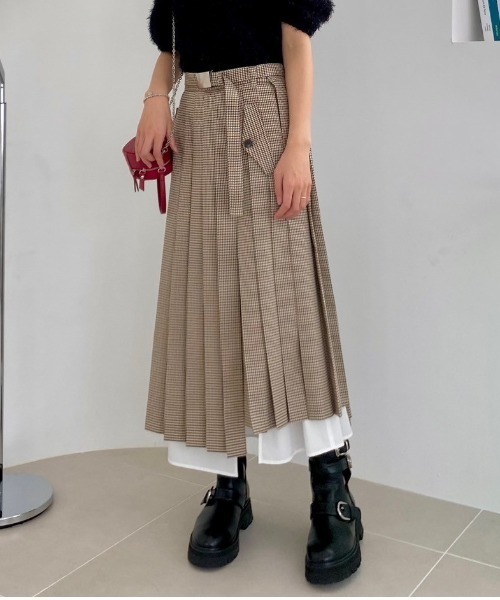 「LILY BROWN」 プリーツスカート 0 ブラウン レディースの画像