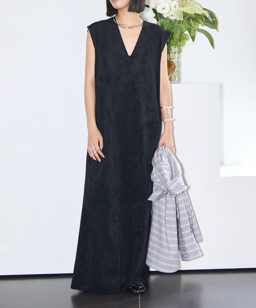 ワンピース FAUX SUEDE I-LINE DRESS:ワンピース