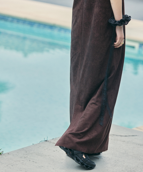 ワンピース FAUX SUEDE I-LINE DRESS:ワンピース