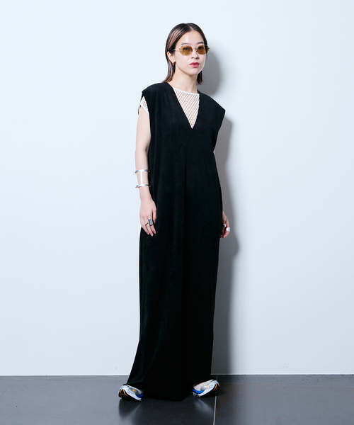ワンピース FAUX SUEDE I-LINE DRESS:ワンピース