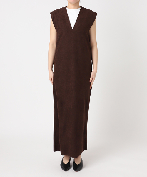 ワンピース FAUX SUEDE I-LINE DRESS:ワンピース