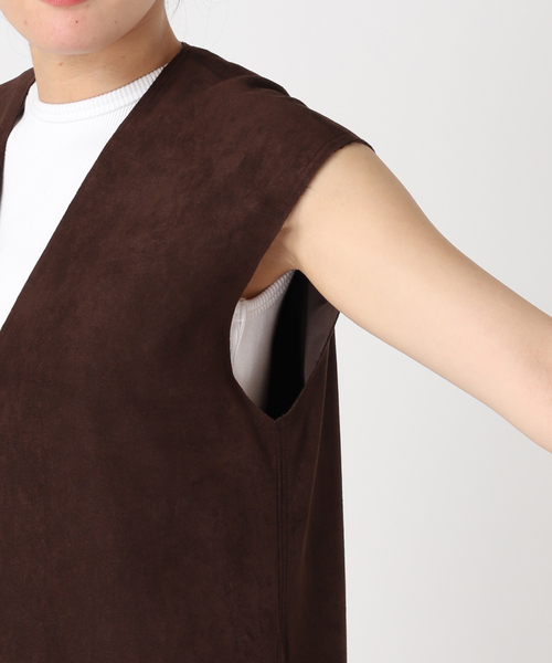 ワンピース FAUX SUEDE I-LINE DRESS:ワンピース