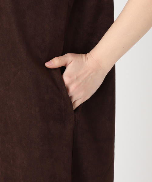 ワンピース FAUX SUEDE I-LINE DRESS:ワンピース