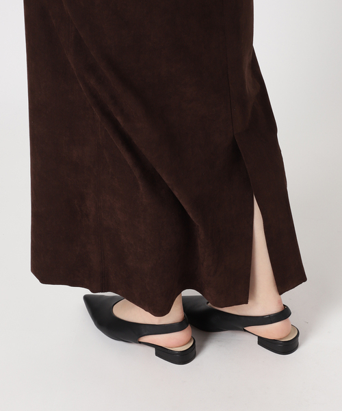 ワンピース FAUX SUEDE I-LINE DRESS:ワンピース