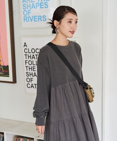 「FREAK'S STORE」 長袖ワンピース SMALL ブラック レディース_画像4