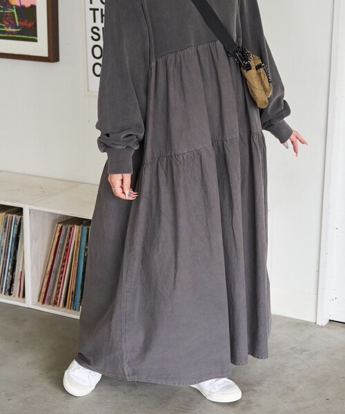 「FREAK'S STORE」 長袖ワンピース SMALL ブラック レディース_画像7