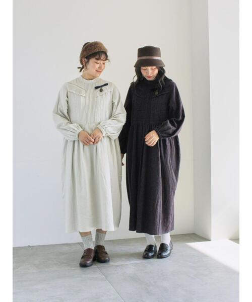 「TSUHARU by Samansa Mos2」 長袖ワンピース M ベージュ レディース_画像2