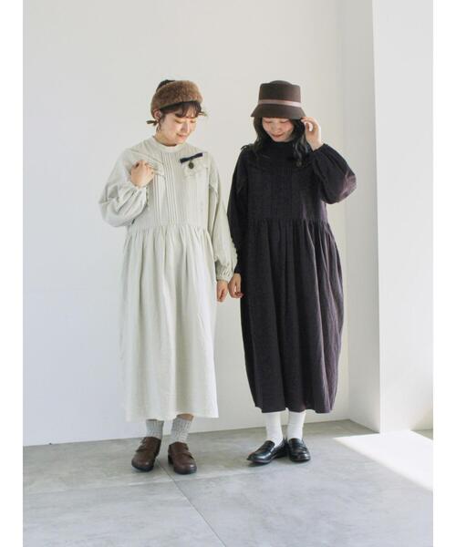 「TSUHARU by Samansa Mos2」 長袖ワンピース M ベージュ レディース_画像3