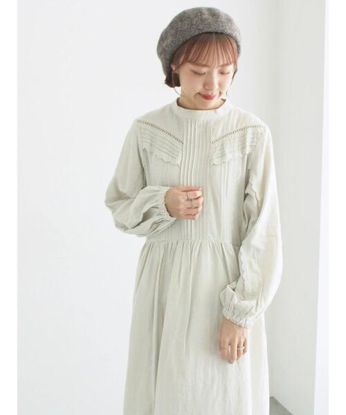 「TSUHARU by Samansa Mos2」 長袖ワンピース M ベージュ レディース_画像5