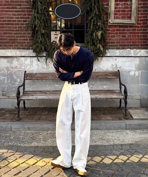 NOWLE（ノウル） ヘンリーネック tシャツ 「NOWLE」コットン ヘンリー
