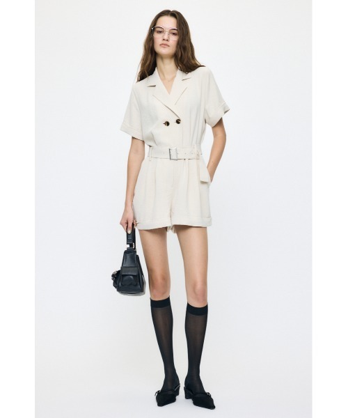 MOUSSY（マウジー） オールインワン BELTED SHORT SLEEVE ジャンプ