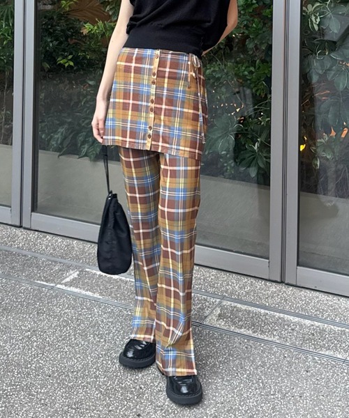 Ameri（アメリ） パンツ WRAP BELT SET CHECK PANTS レディース
