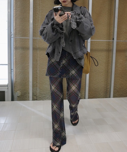 Ameri（アメリ） パンツ WRAP BELT SET CHECK PANTS レディース