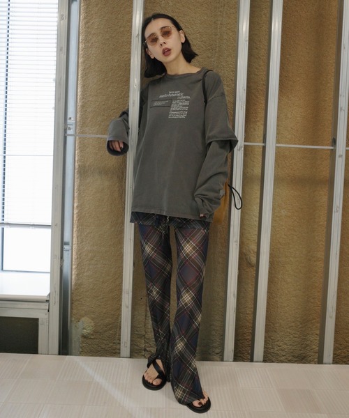 Ameri（アメリ） パンツ WRAP BELT SET CHECK PANTS レディース