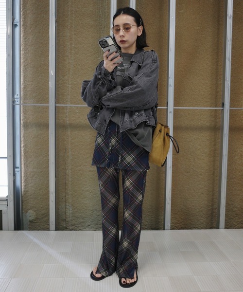 Ameri（アメリ） パンツ WRAP BELT SET CHECK PANTS レディース