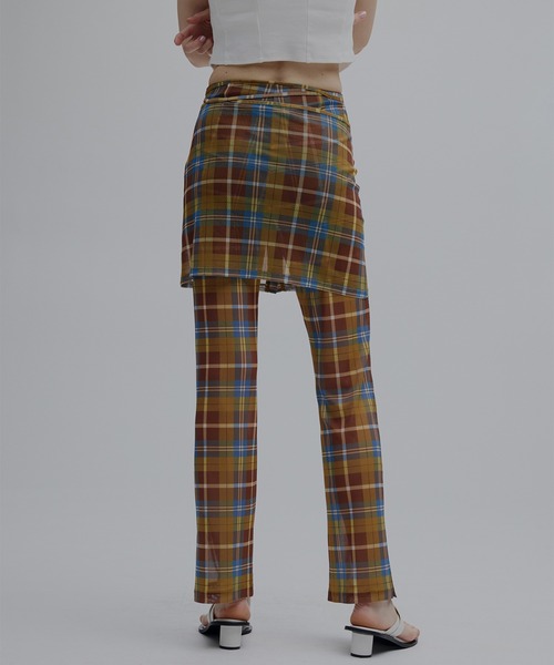Ameri（アメリ） パンツ WRAP BELT SET CHECK PANTS レディース