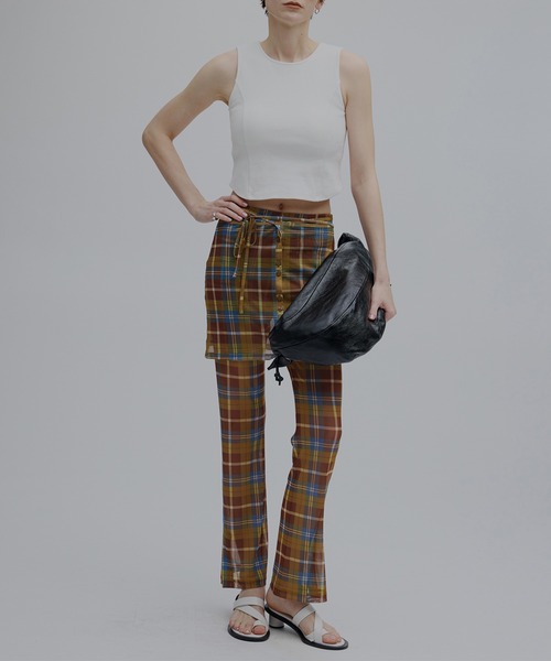 Ameri（アメリ） パンツ WRAP BELT SET CHECK PANTS レディース