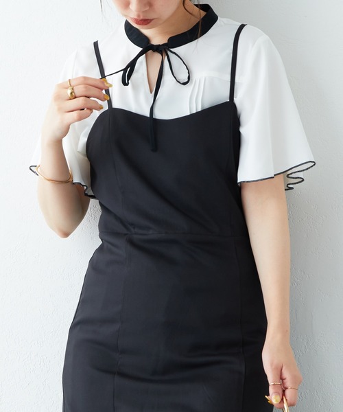 「natural couture」 半袖ブラウス FREE グレイッシュベージュ レディース_画像3
