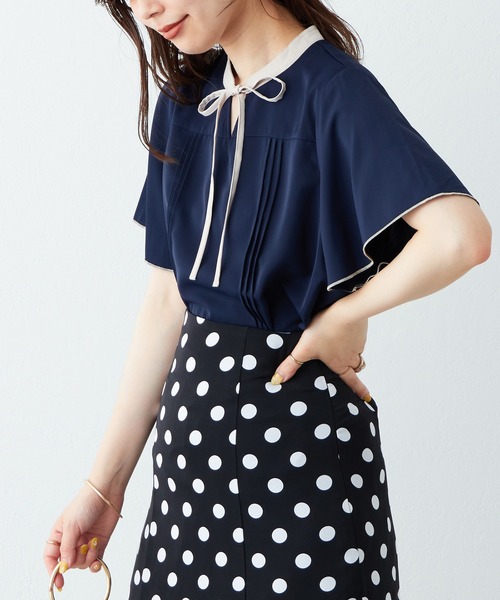「natural couture」 半袖ブラウス FREE グレイッシュベージュ レディース_画像5