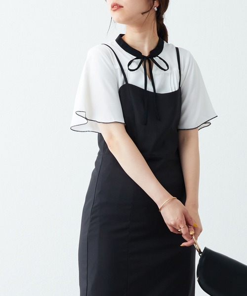 「natural couture」 半袖ブラウス FREE グレイッシュベージュ レディース_画像6
