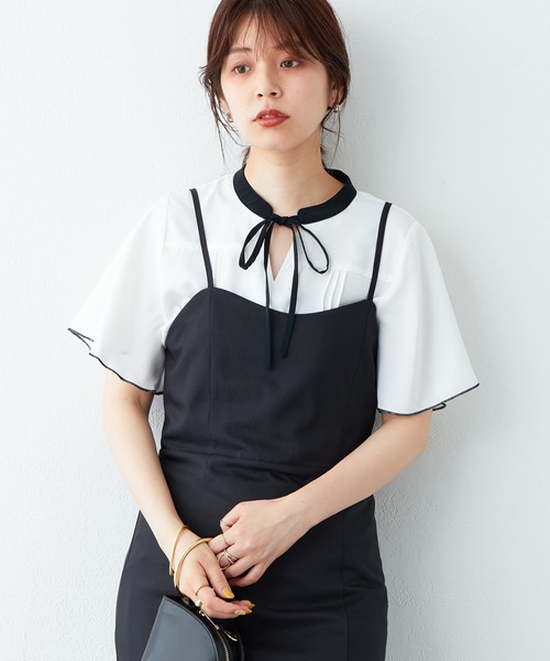 「natural couture」 半袖ブラウス FREE グレイッシュベージュ レディース_画像8