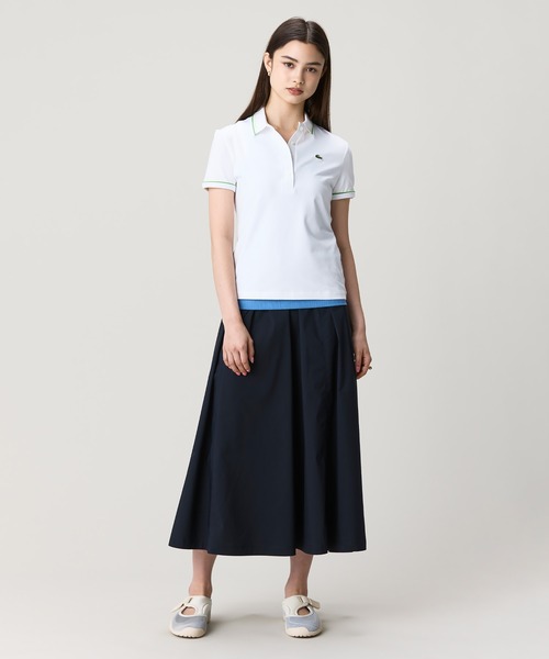Lacoste ポロシャツとスカートセット M LACOSTE（ラコステ） ポロシャツ ポロ カラー＆カフスラインスリム