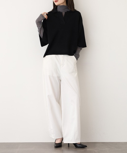 「EGLANTINE」 半袖ニット 40 モカ レディース_画像7