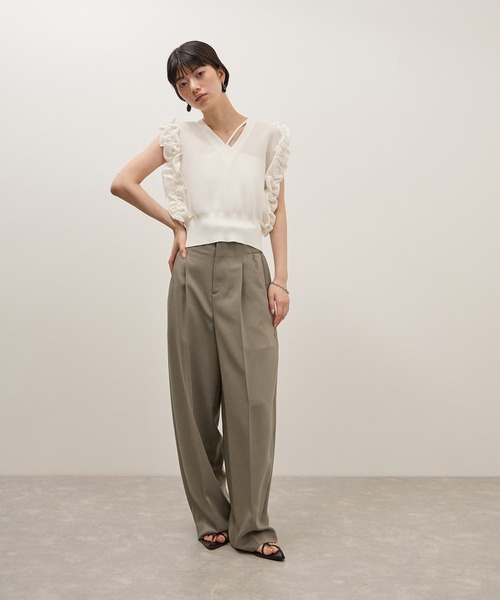未使用toh design works. anemoneエッグパンツ/ベージュ系 ADAM ET ROPE'（アダムエロペ） スラックス パンツ リネンライク