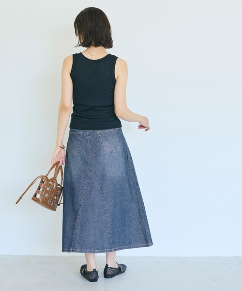Indigo Sea オーガニックコットン ロングスカート　即完売色 coca（コカ） ロング スカート 夏 「伊藤千晃様着用」＼接触冷感/通気