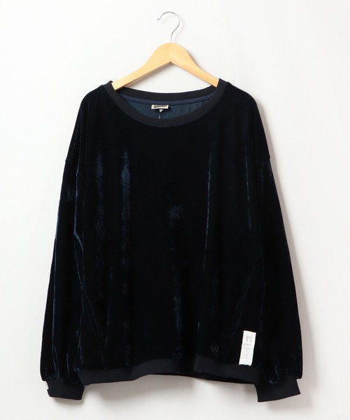 長袖 トレーナー スウェット ロゴ ベロア DIMENSIONE danza トレーナー スウェット ベロアトップス レディース