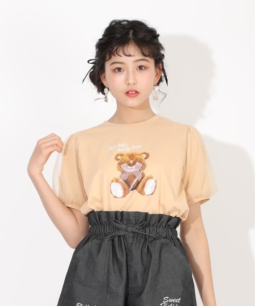 Katie/ケイティ/Tシャツ/パフスリーブ/うさぎ/ピンク あす楽対応】 Katie/ケイティ/Tシャツ/パフスリーブ/うさぎ