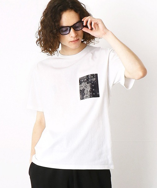 Tシャツ Tシャツ バンダナ柄胸ポケット 半袖tシャツ Zozotown Paypayモール店 通販 Paypayモール