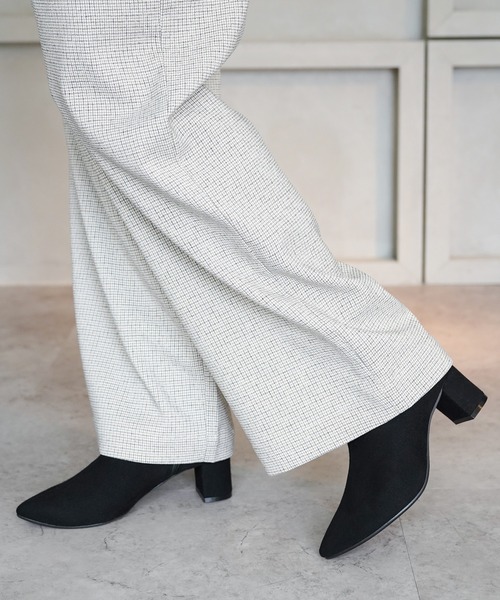 ブーツ 晴雨兼用チャンキーショートブーツ「日本製」 レディース