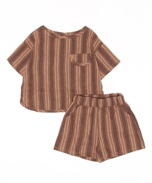 セットアップ aimoha-KIDS- 子供服　ストライプ柄半袖トップスハーフパンツセットアップ (SS) キッズ 子供服 男の子 女の子 | aimoha | 03