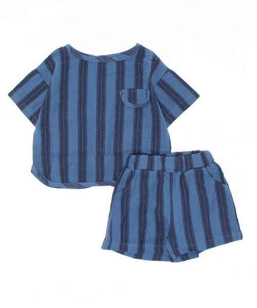 セットアップ aimoha-KIDS- 子供服　ストライプ柄半袖トップスハーフパンツセットアップ (SS) キッズ 子供服 男の子 女の子 | aimoha | 04