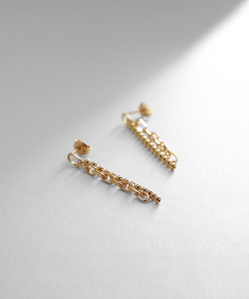 COCOSHNIK ⭐︎グラデーションチェーン長角フックピアス COCOSHNIK ⭐︎グラデーションチェーン長角フックピアス