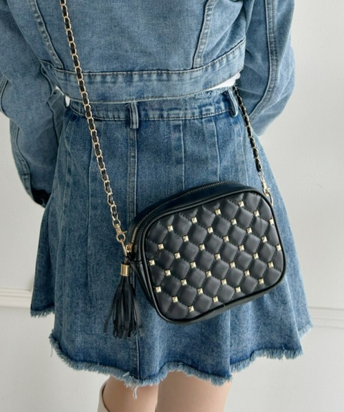 Loueme ショルダーバッグ バッグ タッセル付き2WAYスタッズ 